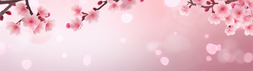 Embrace the beauty of spring with a pink backdrop featuring sakura blossoms for Valentine's.