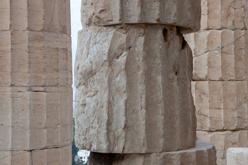 Pillar from the Acropolis temple, Athens, Greece