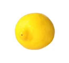 Fotobehang Citrus fruit. One fresh ripe lemon isolated on white © New Africa
