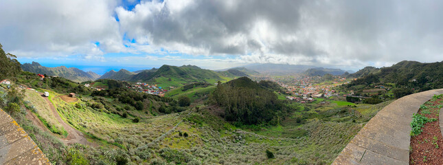 Panorama of Tenerife island, web banner format