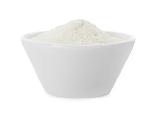 Foto op Canvas Baking powder in bowl isolated on white © New Africa