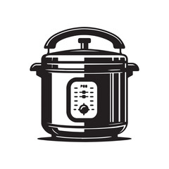 Pressure Cooker Silhouettes, Versatile Pressure Cooker Vector PNG ,DURABLE Pressure Cooker SILHOUETTES, Classic Cooker Illustration