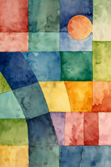 Abstract Geometric Watercolor Background