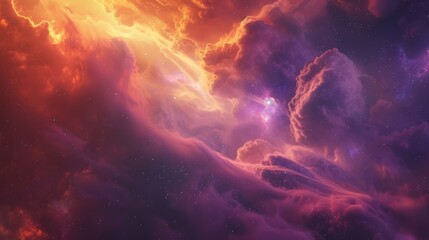 Celestial Wonder: Witness the Interstellar Nebula Canvas, where the Ethereal Blend of Cosmic Clouds and Starlight Reveals the Deep Space Phenomenon, Inviting You to Explore the Universe Mystique
