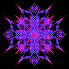 Graphic design element on black background. Vector decorative rhomb ornament in gothic style. Isolated shape on white background. Strict monochrome design. For home wall decor. Print on clothes.