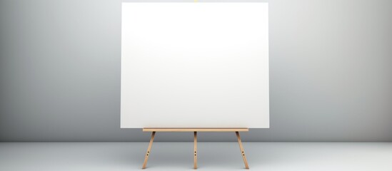 A blank canvas is placed on a sturdy wooden easel, ready for an artist's creation