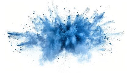 A captivating freeze motion capture of a blue dust explosion - obrazy, fototapety, plakaty