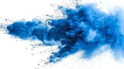 A captivating freeze motion capture of a blue dust explosion