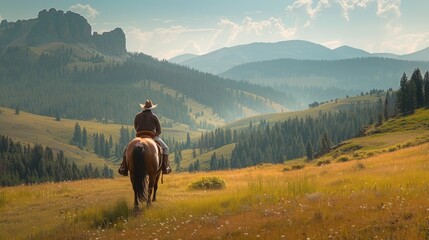 A horseback riding adventure through picturesque valleys and meadows.
