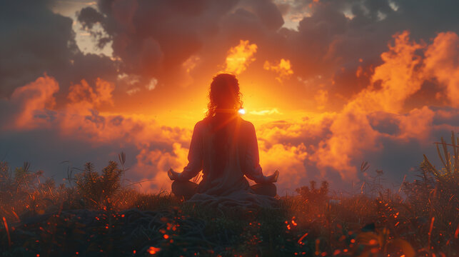sunset meditation photography background health yoga universal for text for the site