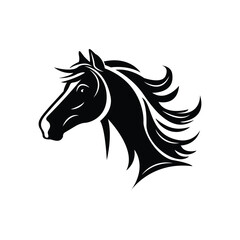 Obraz na płótnie Canvas Creative silhouette horse head logo, icon, vector art illustration.