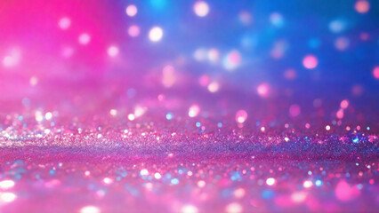 pink blue neon soft bokeh shine glitter background.
