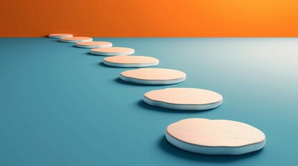 Illustration of Stepping Stones for Teamwork and Support