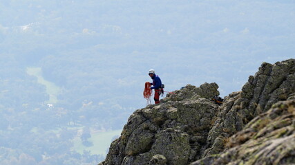 climber ropes Escorial mount Abantos sport adventure tourism activities madrid