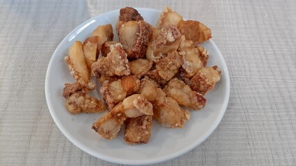 torreznos typical dish spanish tapa food unhealthy cholesterol animal fat