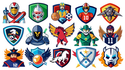 huge-set-of-colorful-sports-logos--emblems--logos vector illustratio