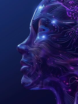 Ai. Artificial intelligence and LLM deep learning creating a humanoid being.