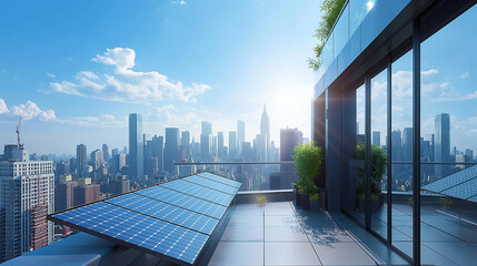 Balcony power plants - small home solar systems. Mini solar panel on an apartment balcony