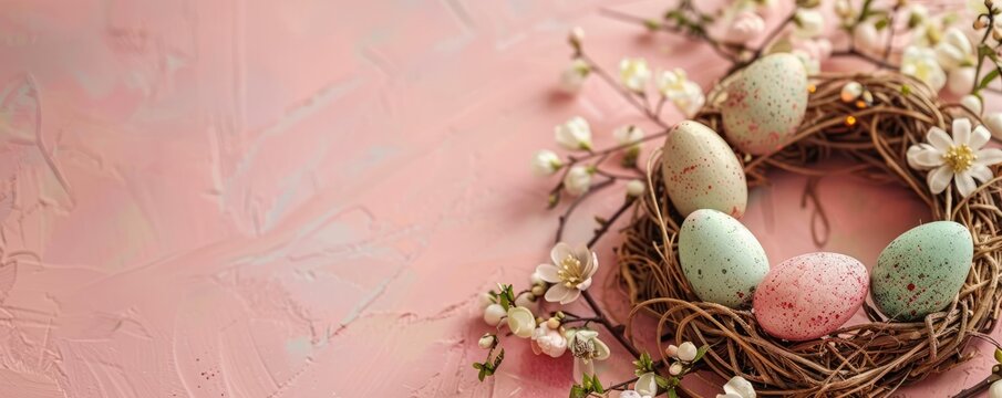 easter wreath background.
