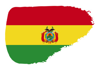 Bolivia flag with palette knife paint brush strokes grunge texture design. Grunge brush stroke effect