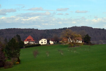 Der Klosterberg in Steinheim am Albuch in der Abendsonne