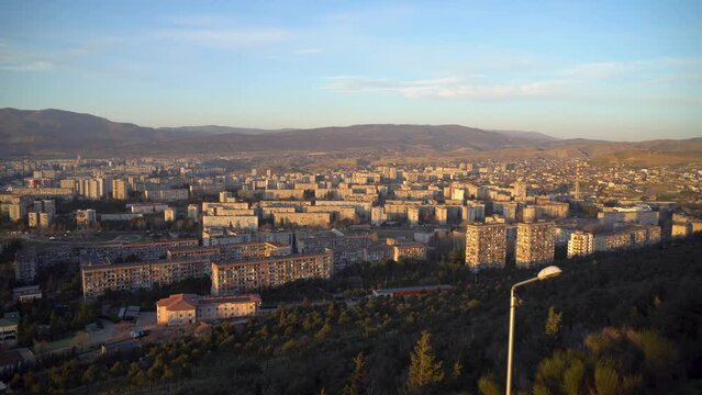 Residential area of Tbilisi, multi-storey buildings in Tbilisi
