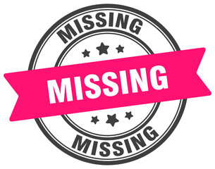 missing stamp. missing label on transparent background. round sign