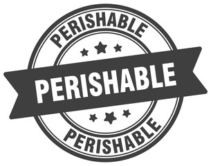 perishable stamp. perishable label on transparent background. round sign