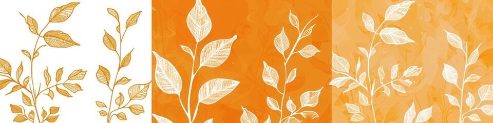 plant leaves silhouette background.