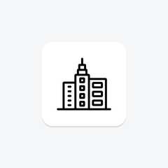 High-Rise Building icon, building, skyscraper, architecture, urban, editable vector, pixel perfect, illustrator ai file