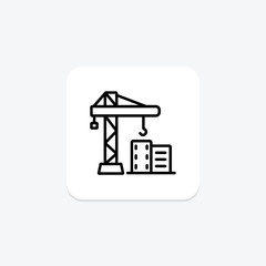 Building Construction icon, building, development, project, site, editable vector, pixel perfect, illustrator ai file