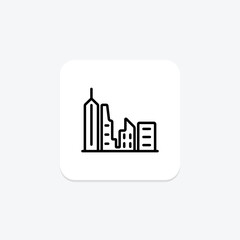 Urban skyline icon, urban, cityscape, architecture, design, editable vector, pixel perfect, illustrator ai file