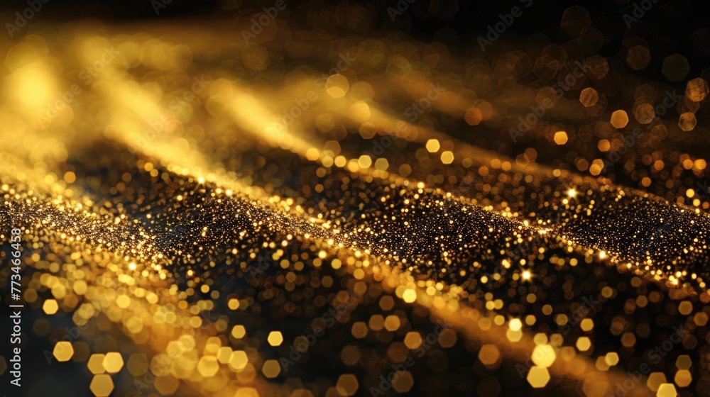 Poster Close-up of a shiny surface with vibrant lights. Perfect for adding a touch of elegance to any design project