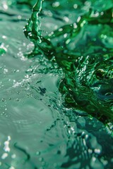Detailed view of green water surface, ideal for nature backgrounds