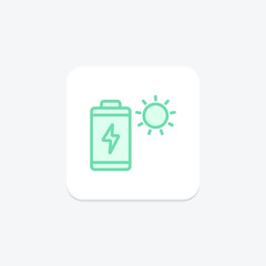 Solar Battery icon, battery, energy, storage, power, editable vector, pixel perfect, illustrator ai file