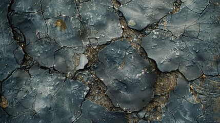 Detailed view of cracked surface on a building. Suitable for construction industry projects - obrazy, fototapety, plakaty