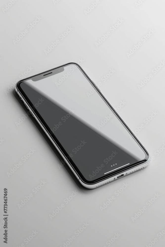 Poster close up of a cell phone on a table, suitable for technology concepts