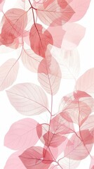 Fototapeta na wymiar botanical print leaf outline and silhouette modern pink and white --ar 9:16 Job ID: 5ee3ca07-b965-4aff-bc1b-9cf41674238d
