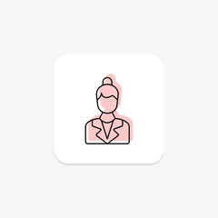 Business Woman icon, woman, female, professional, entrepreneur, editable vector, pixel perfect, illustrator ai file