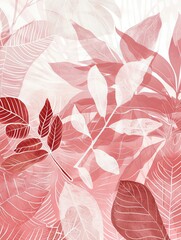 botanical print leaf outline and silhouette modern pink and white --ar 3:4 Job ID: 9724dae0-7577-4d3c-a41c-8224bc5b8d9b