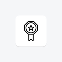 Achievement Badge icon, badge, recognition, award, honor, editable vector, pixel perfect, illustrator ai file