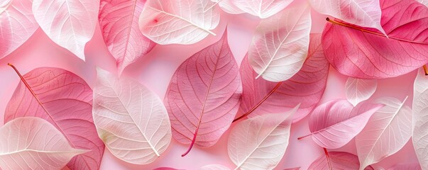 botanical print leaf outline and silhouette modern pink and white --ar 5:2 Job ID: a902f143-58d1-490e-a9cf-1be34b6fb339