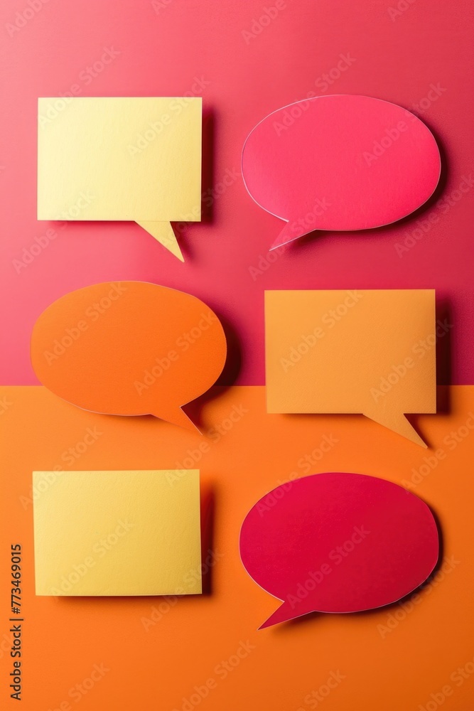 Poster a vibrant image featuring speech bubbles on a colorful background. perfect for social media graphics