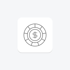 Bonus Token icon, token, reward, recognition, incentive, editable vector, pixel perfect, illustrator ai file