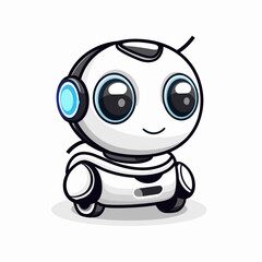 Cute robot vector. Cute cartoon character. Vector illustration.