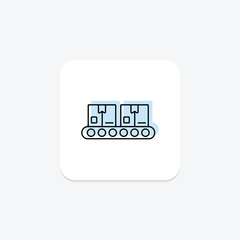 Conveyor Belt icon, belt, logistics, manufacturing, production, editable vector, pixel perfect, illustrator ai file