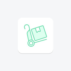 Hand Truck icon, dolly, cart, transport, logistics, editable vector, pixel perfect, illustrator ai file