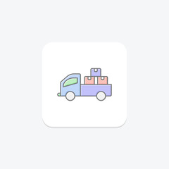 Delivery truck icon, truck, transportation, vehicle, logistics, editable vector, pixel perfect, illustrator ai file