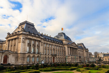 Fototapeta na wymiar Facade of the Royal Palace in Brussels, Belgium