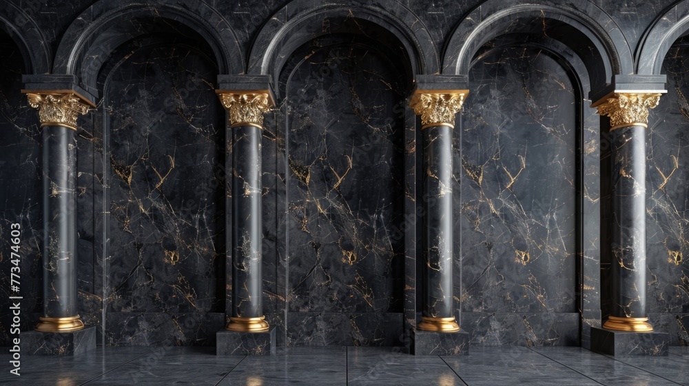 Poster interior with marble columns. ideal for architectural projects
